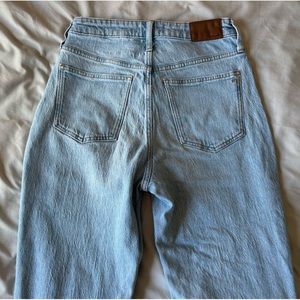Brand madewell, size 26, color light washed blue.